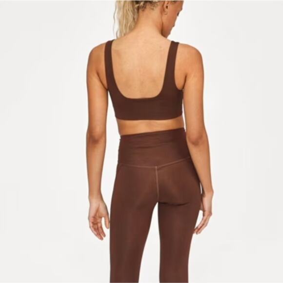 Girlfriend Collective Tommy Square Neck Sports Bra Chocolate Brown XL NWT - Picture 7 of 8